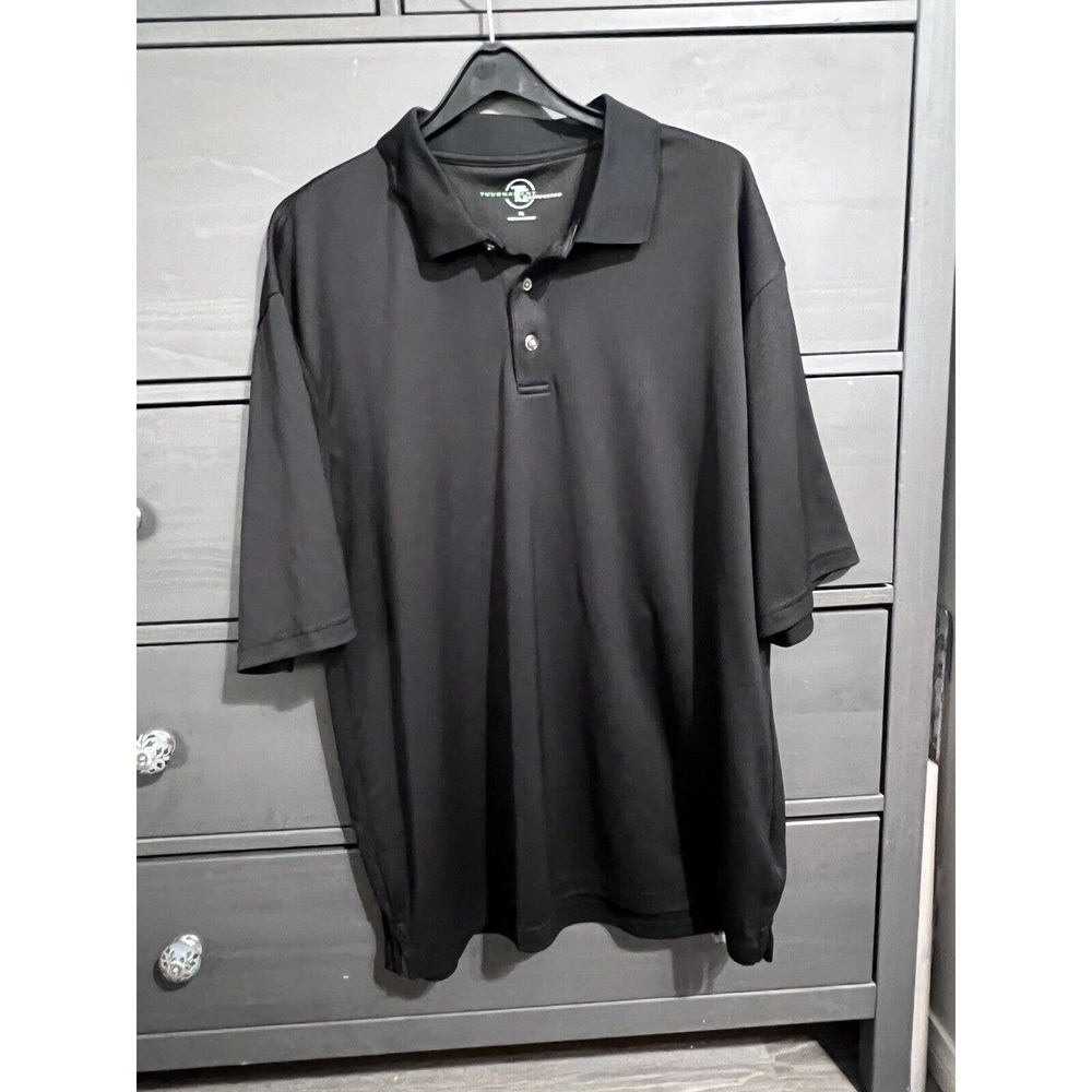 Mens XL Golf Tournament Collection Black Polo Shirt EUC